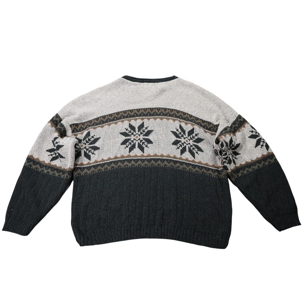 GreatLand Crewneck Sweater Mens 2XL Gray Excellent Vintage Snowflake Pattern - Picture 4 of 7